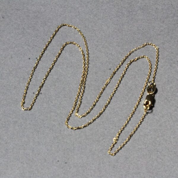 18k Yellow Gold Diamond Cut Cable Link Chain (0.80 mm) - Image 6