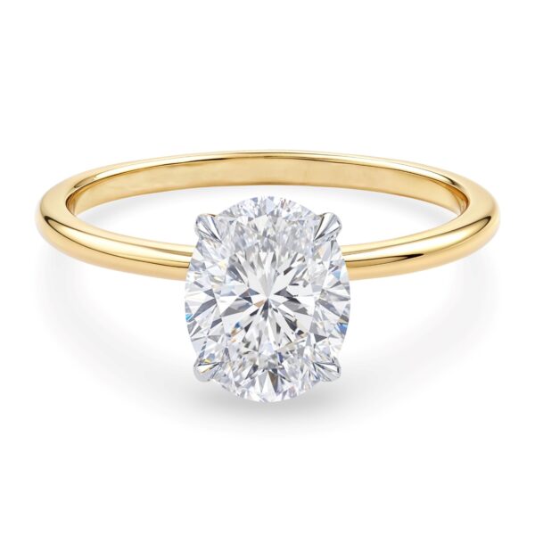 1 1/2 Carat Oval Lab Grown IGI G/VS1 Diamond Solitaire Ring in 10K Yellow Gold - Image 4