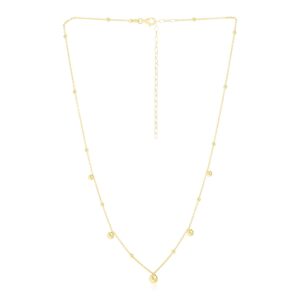 14k Yellow Gold High Polish Beaded Stations Necklace