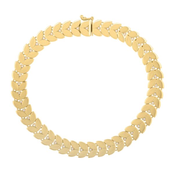 Gold Laurel Leaf Bracelet in 14K Yellow Gold (7.40 mm) - Image 2