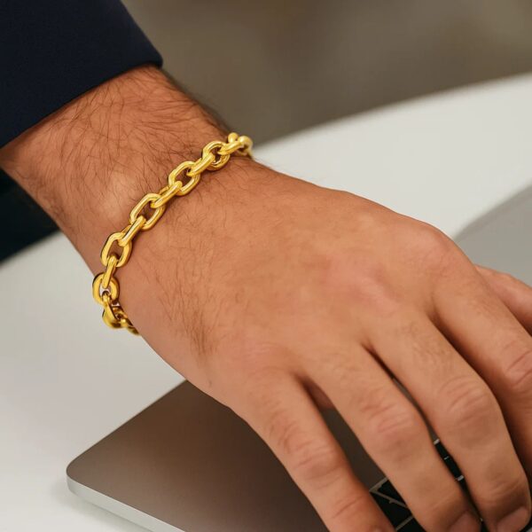 14k Yellow Gold French Cable Chain Bracelet  (6.10 mm) - Image 6
