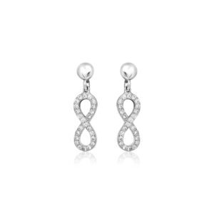 Sterling Silver Infinity Symbol Earrings with Cubic Zirconias