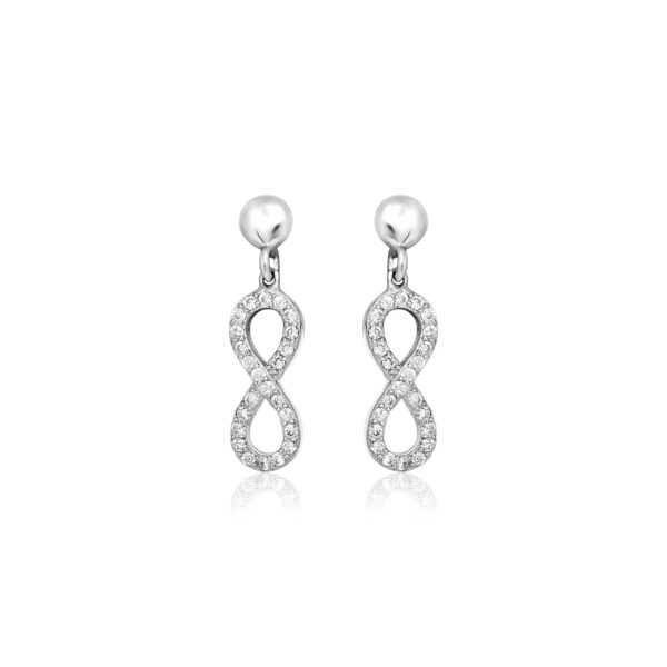 Sterling Silver Infinity Symbol Earrings with Cubic Zirconias