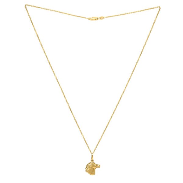 Horse Profile Medium Necklace in 14K Yellow Gold - Image 2