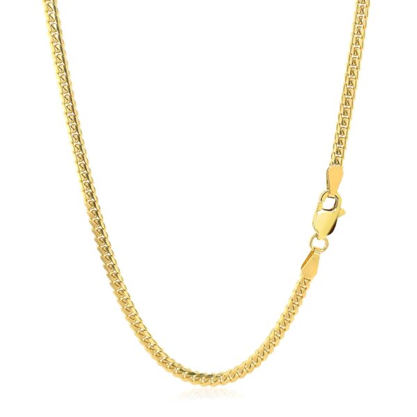 10k Yellow Gold Classic Solid Miami Cuban Chain (2.60 mm) - Image 3