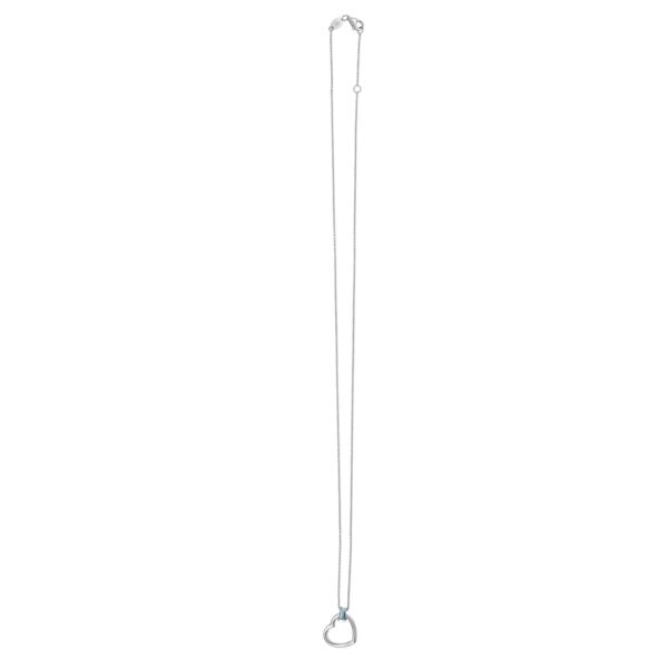 Blue Topez Baguette Heart Necklace in 14K White Gold - Image 2