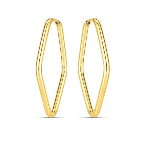 14k Yellow Gold Endless Marquise Hoops - Image 2