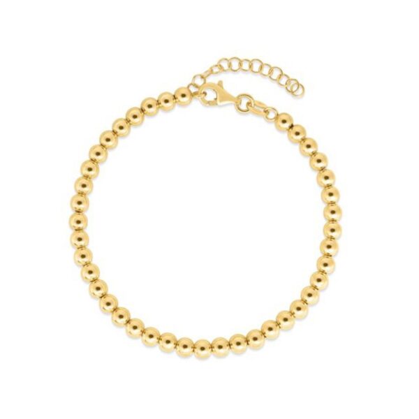 14k Yellow Gold Bead Chain Necklace(4mm) - Image 4