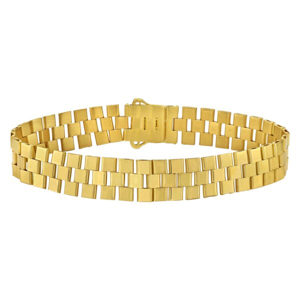14K Yellow Gold Small Cobblestone Link Bracelet (10.00 mm) - Image 2