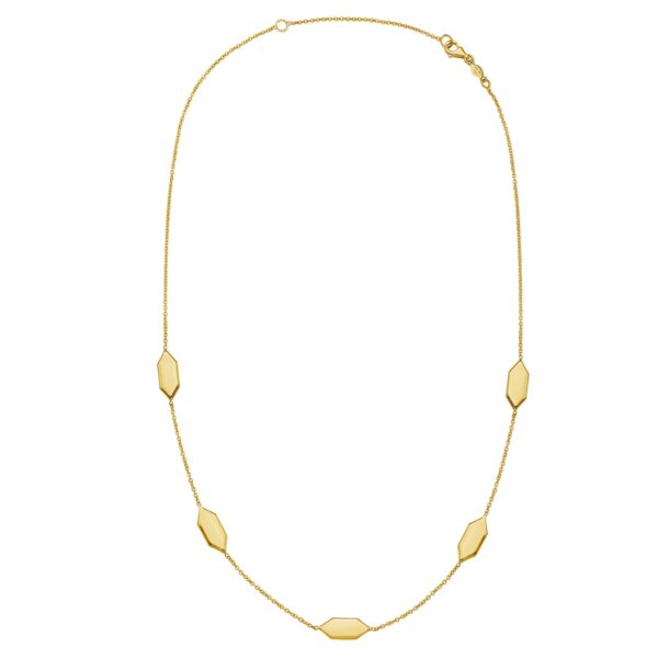 Elongated Hexagon Necklace in 14K Yellow Gold - Image 2