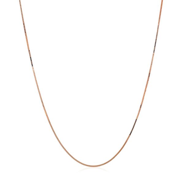 10k Rose Gold Classic Box Chain (0.45 mm) - Image 2