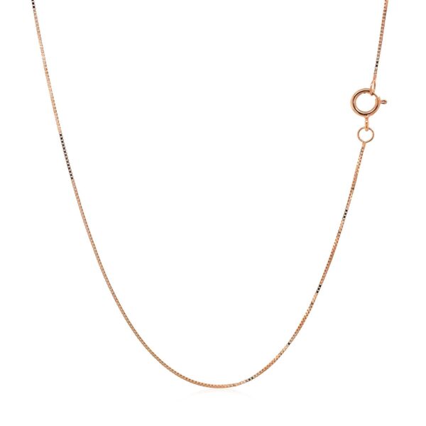 10k Rose Gold Classic Box Chain (0.45 mm) - Image 3