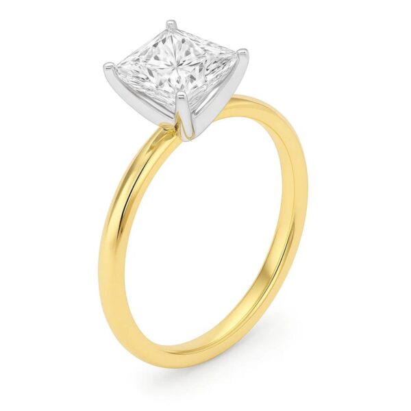 2 Carat Princess Lab Grown IGI G/VS1 Diamond Solitaire Ring in 10K Yellow Gold - Image 3