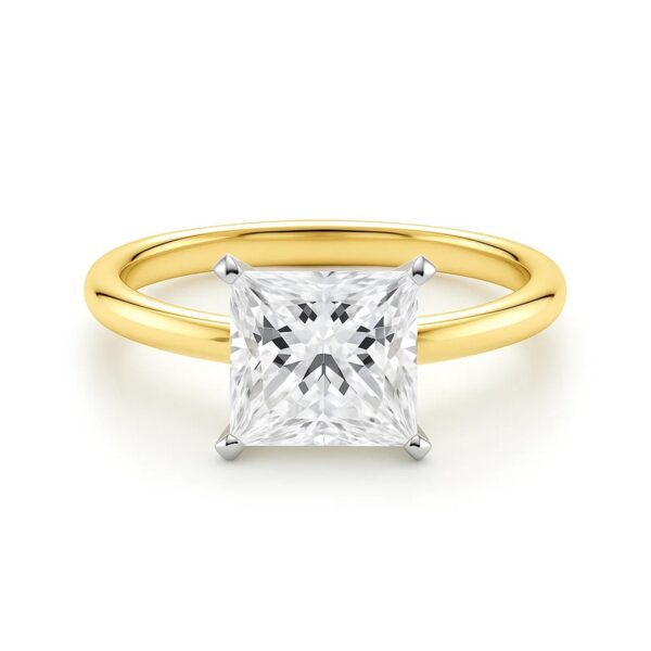 2 Carat Princess Lab Grown IGI G/VS1 Diamond Solitaire Ring in 10K Yellow Gold - Image 4