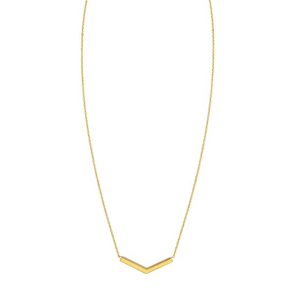 14K Yellow Gold Chevron Necklace