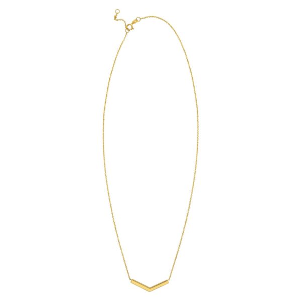 14K Yellow Gold Chevron Necklace - Image 2