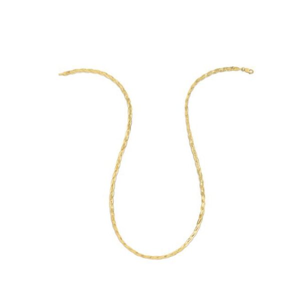 14k Yellow Gold Braided Herringbone Chain (3.20 mm) - Image 2