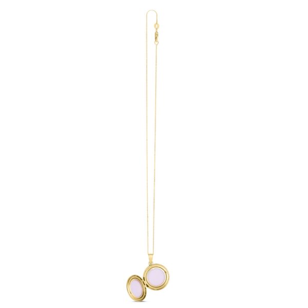 14k Yellow Gold Round North Star Locket Necklace - Image 3