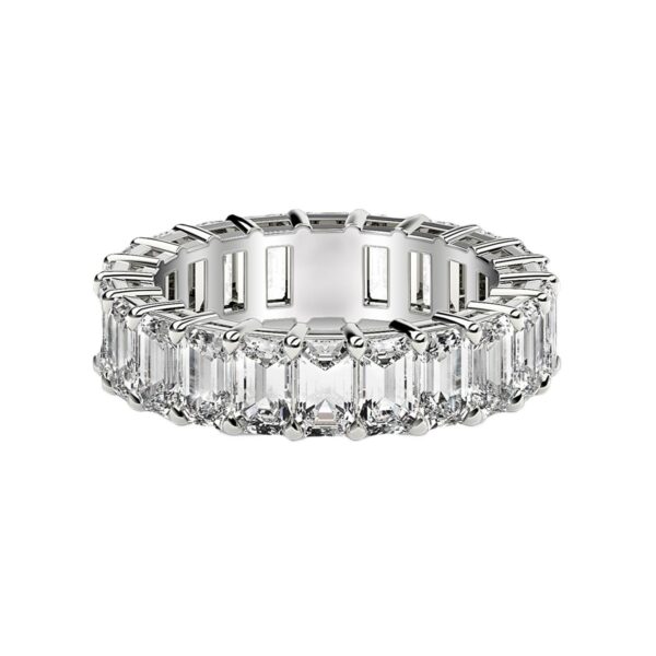 Emerald Cut Lab Grown Diamond Eternity Ring in 14k White Gold (2 cttw FG/VS2) - Image 2