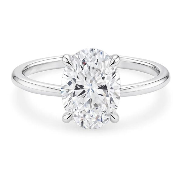 5 Carat Oval Lab Grown IGI G/VS1 Diamond Solitaire Ring in 10K White Gold - Image 2