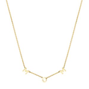 10K Yellow Gold Polished Mom Necklace