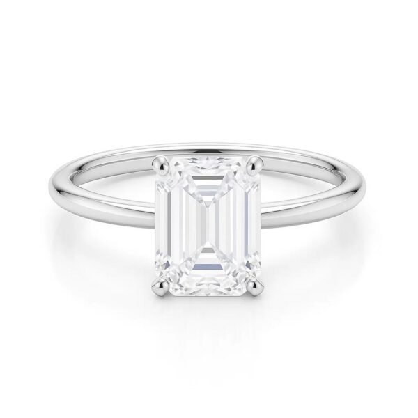 2 Carat Emerald Lab Grown IGI G/VS1 Diamond Solitaire Ring in 14K White Gold - Image 4