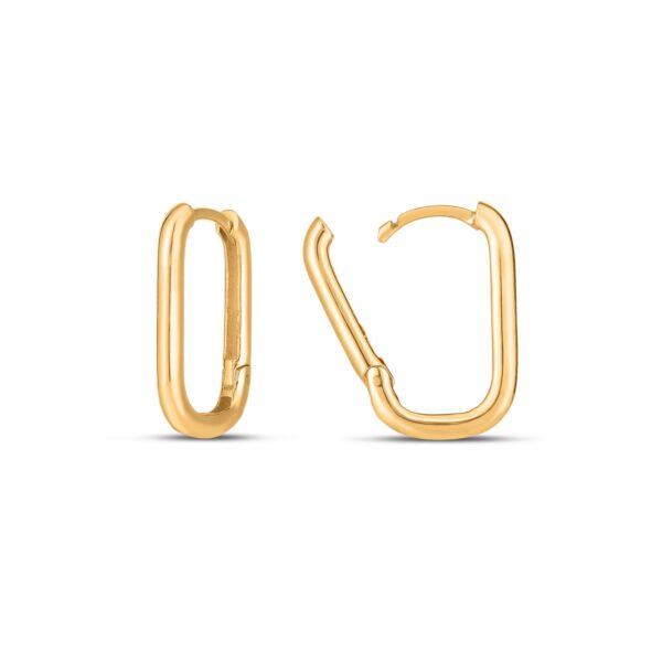 Paperclip Huggie Earring in 14K Yellow Gold - Image 2