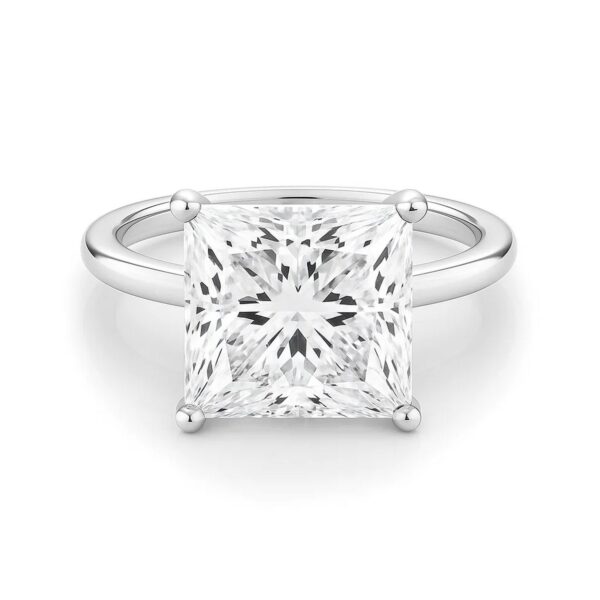 5 Carat Princess Lab Grown IGI G/VS1 Diamond Solitaire Ring in 10K White Gold - Image 4