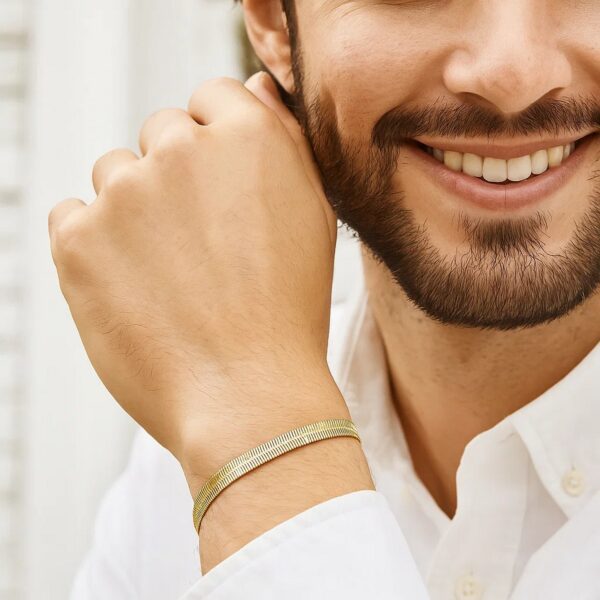 Imperial Herringbone Bracelet in 10k Yellow Gold  (3.80 mm) - Image 2