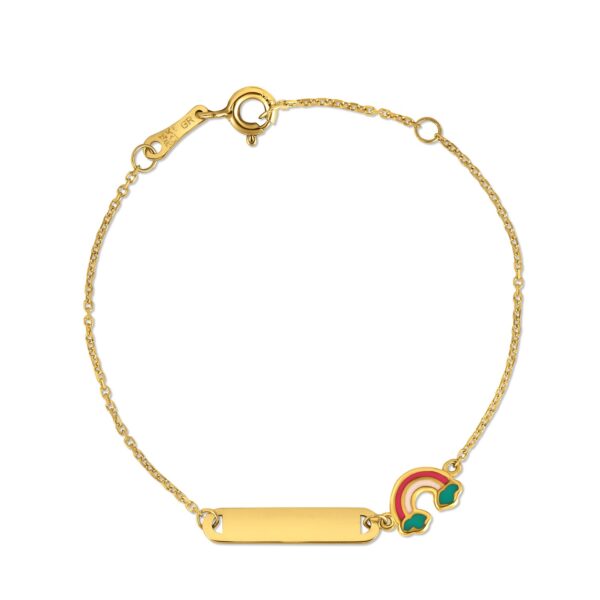 14k Yellow Gold Rainbow Childrens Bracelet (1.00 mm) - Image 2
