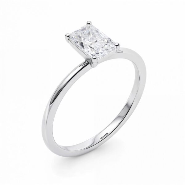 1 Carat Radiant Lab Grown IGI G/VS1 Diamond Solitaire Ring in 14K White Gold - Image 3