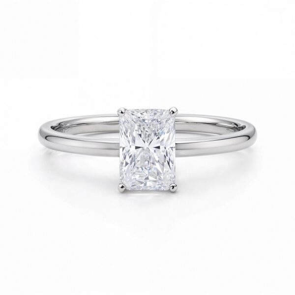 1 Carat Radiant Lab Grown IGI G/VS1 Diamond Solitaire Ring in 14K White Gold - Image 4