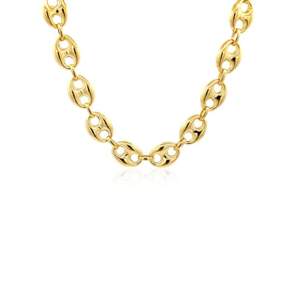14k Yellow Gold Puffed Mariner Link Chain (9.00 mm) - Image 2