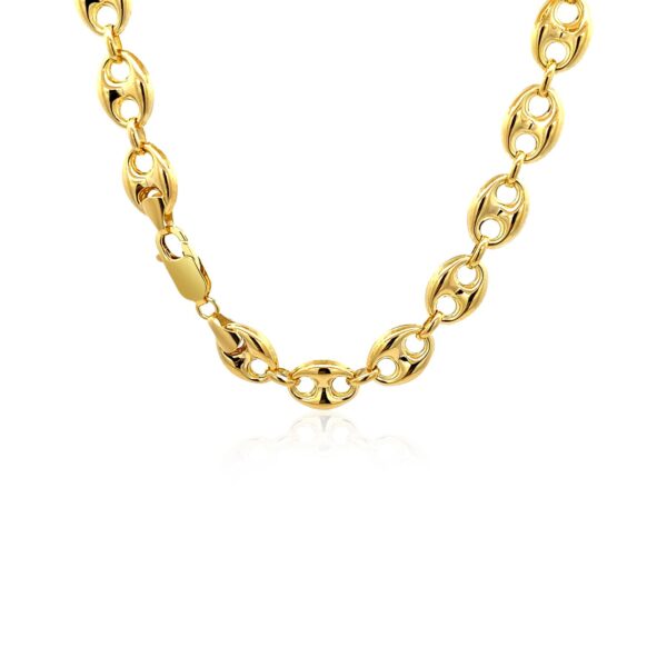 14k Yellow Gold Puffed Mariner Link Chain (9.00 mm) - Image 3