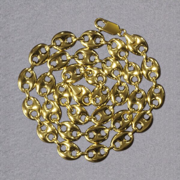 14k Yellow Gold Puffed Mariner Link Chain (9.00 mm) - Image 6