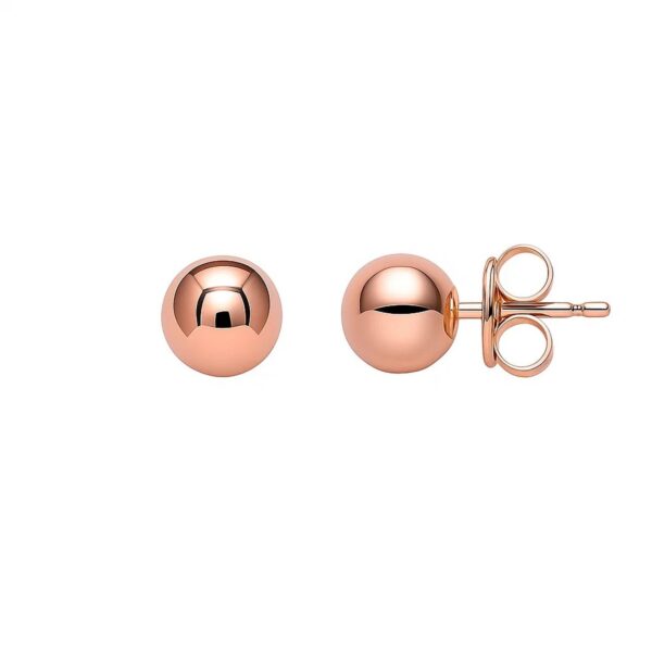 14k Rose Gold Ball Style Stud Earrings (3mm) - Image 2