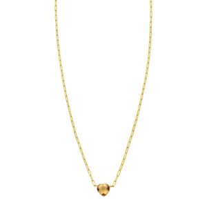 14K Yellow Gold Citrine Heart Necklace (1.50 mm)