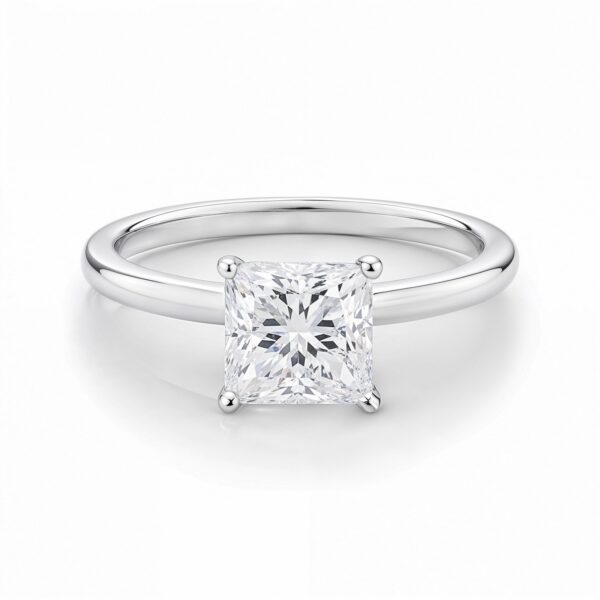 1 Carat Princess Lab Grown IGI G/VS1 Diamond Solitaire Ring in 10K White Gold - Image 4
