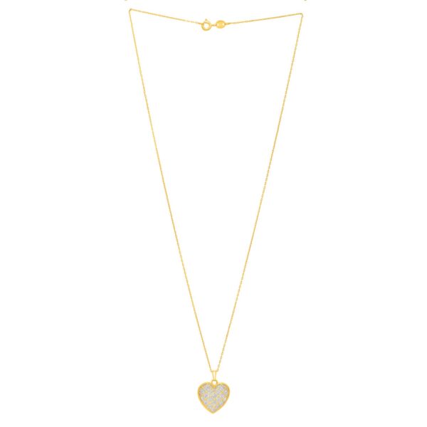 Checkered Heart Necklace in 14K Yellow Gold - Image 2