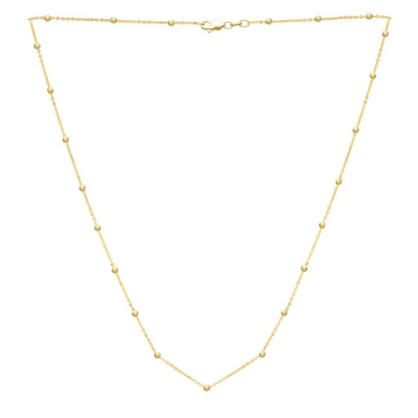 Textured Saturn Bead Necklace in 14K Yellow Gold - Image 2