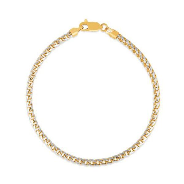 Round Pave Franco Chain Bracelet in 14k Yellow Gold  (3.15 mm) - Image 2