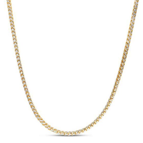14k Yellow Gold Round Pave Franco Chain (3.15 mm) - Image 2