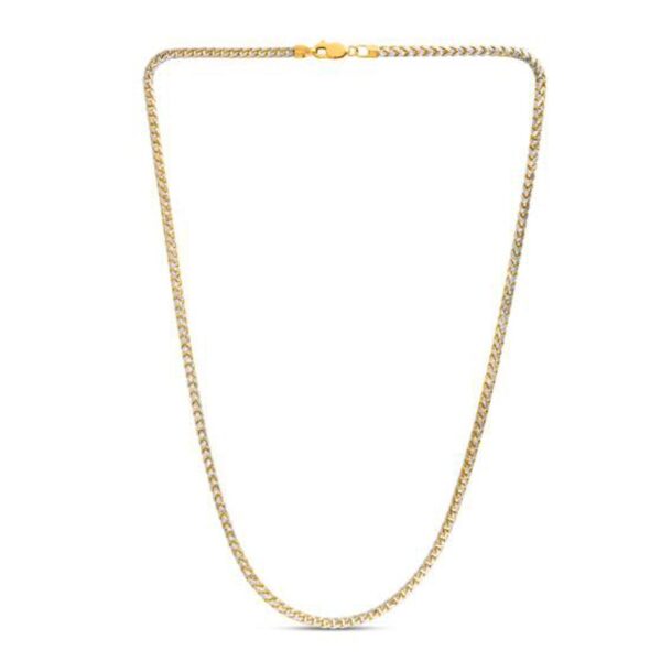 14k Yellow Gold Round Pave Franco Chain (3.15 mm) - Image 3