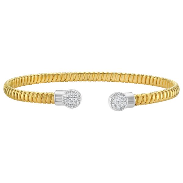 14K Yellow Gold Round End Tubogas Cuff Bangle (3.90 mm) - Image 2