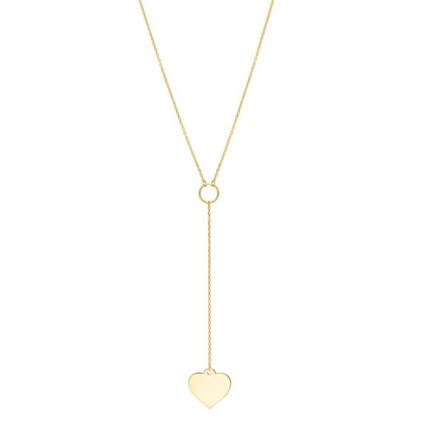 Lariat Heart Necklace in 10K Yellow Gold