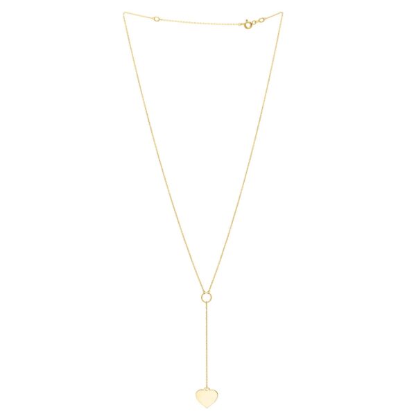 Lariat Heart Necklace in 10K Yellow Gold - Image 2