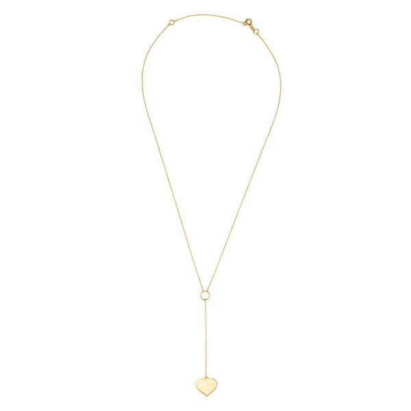 Lariat Heart Necklace in 10K Yellow Gold - Image 3