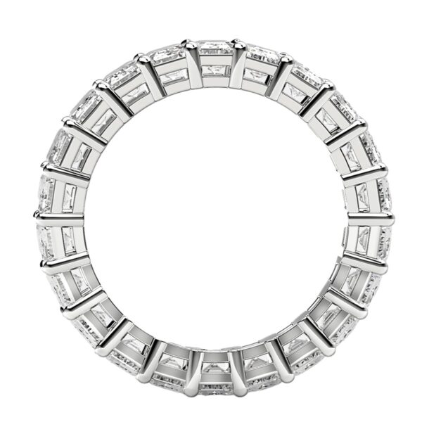 Emerald Cut Lab Grown Diamond Eternity Ring in 14k White Gold (4 cttw FG/VS2) - Image 3