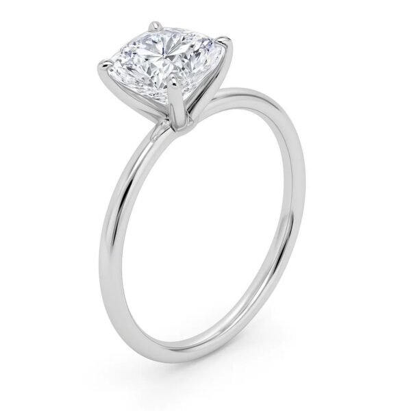 2 Carat Cushion Lab Grown IGI G/VS1 Diamond Solitaire Ring in 10K White Gold - Image 3