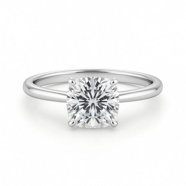 2 Carat Cushion Lab Grown IGI G/VS1 Diamond Solitaire Ring in 10K White Gold - Image 4